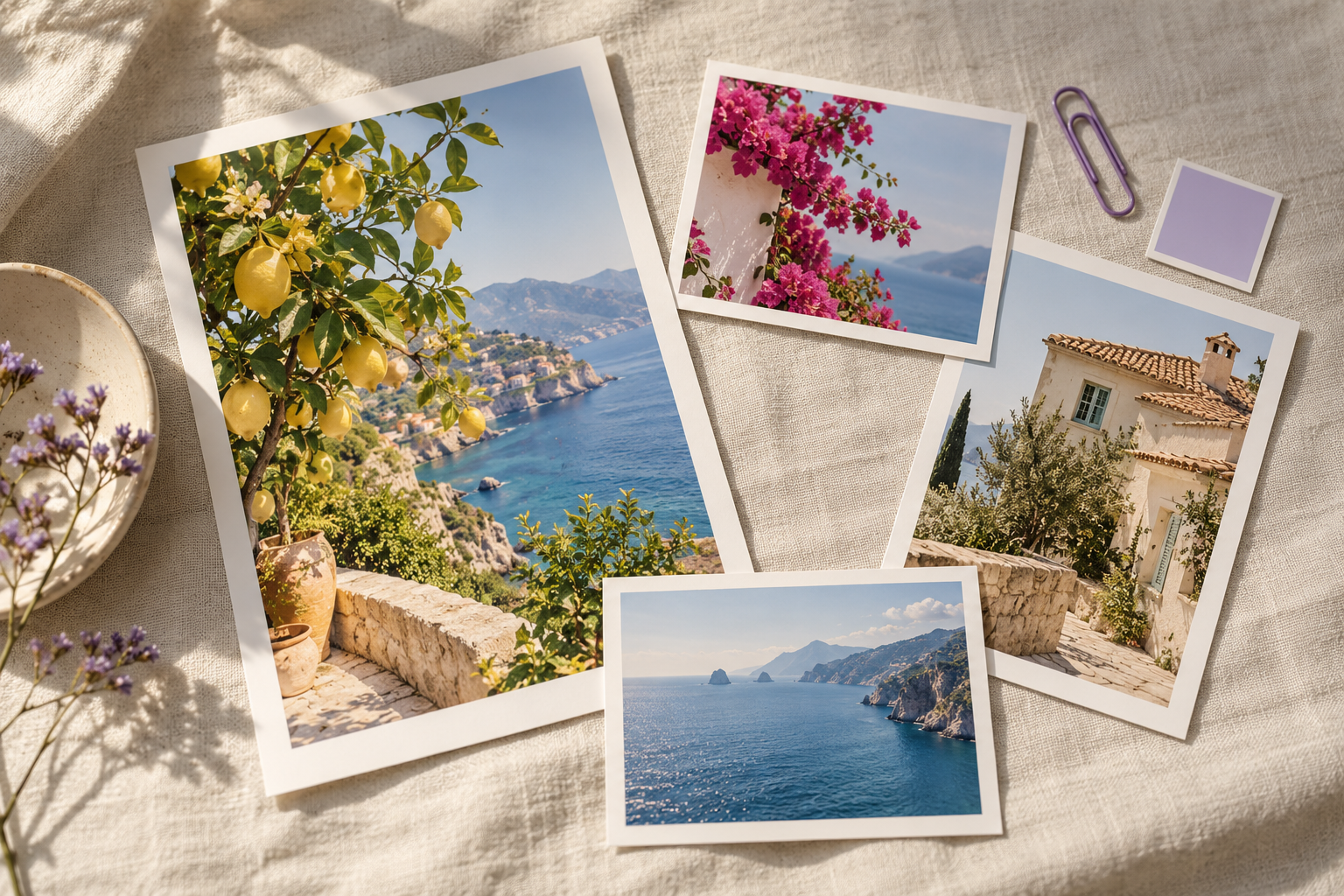 Illustration of multiple photos arranged for printing